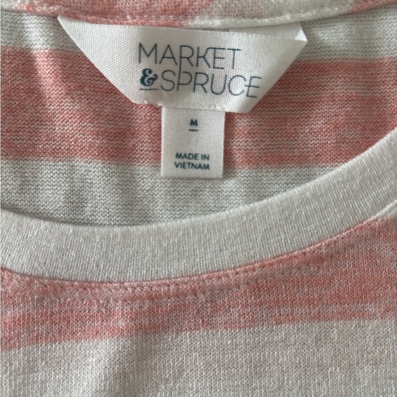 Market & Spruce Pink and White Striped Tee - Picture 5 of 8